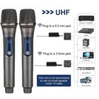 2X Mikrofon kabellos drahtloses Funkmikrofon Microphone Handmikrofon dynamisch