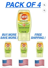 OFF! Botanicals Insect Repellent Lotion Plant-Based Mosquito Repellent 4 oz( 4pc