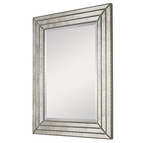 Uttermost Seymour Contemporary Wood Mirror in Antique Silver Finish - Picture 2 of 7