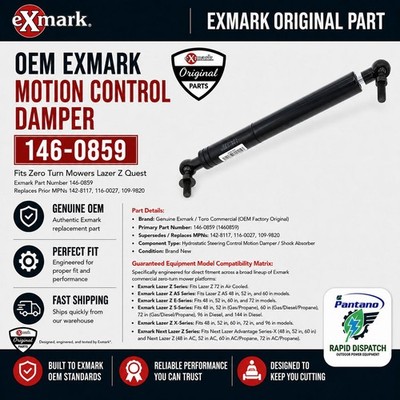 メンテナンス EX Exmark Motion Control Damper 146-0859 Lazer Z E S X Series OEM 116