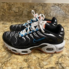 Nike Tn Air Max Plus Black Teal Coral Orange Shoes Sneakers Size 6Y Youth