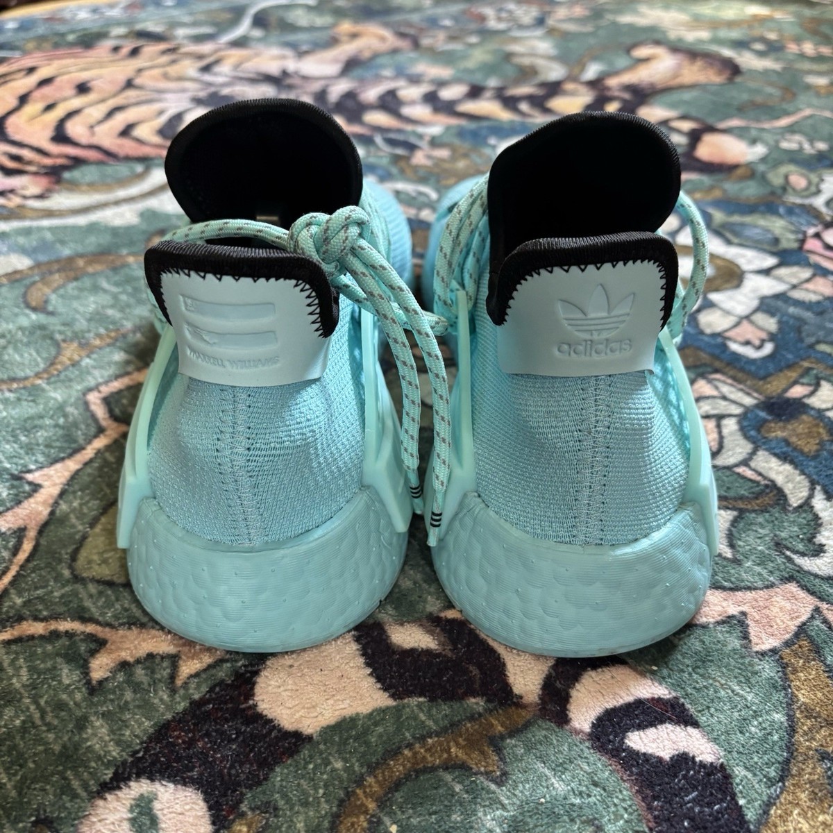 Pharrell Williams Adidas NMD Human Race Clear Aqua Sneakers 