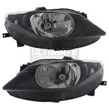 Seat Ibiza Headlights 6J Hatchback 2008-2012 Headlamps Single Reflector 1 Pair
