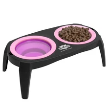 Elevated Cat and Dog Food Bowls with Non-Slip Stand - Removable and Collapsib...