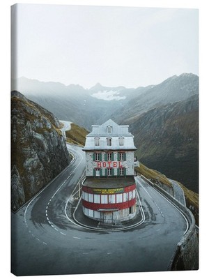 Leinwandbild Hotel Belvedere am schweizer Furkapass - Lukas Saalfrank