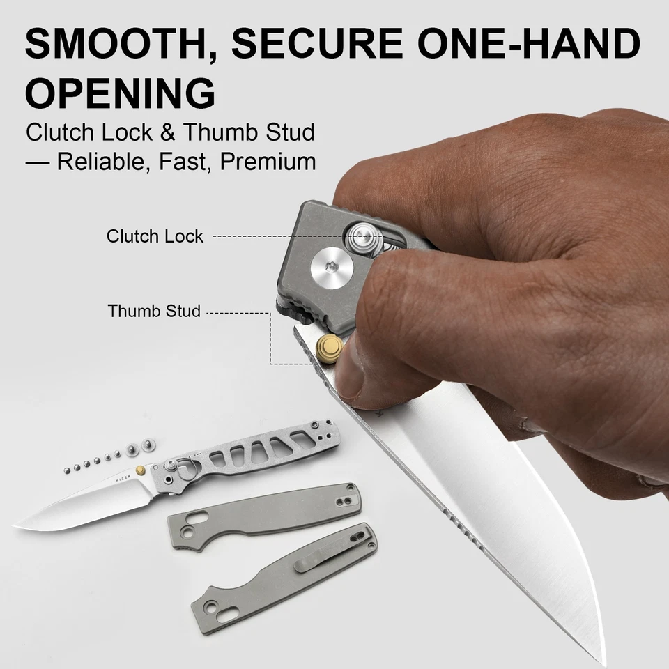 Kizer оригинальный 2 складной карманный нож S45VN лезвие титана ручки Ki3605.2MA1 - Изображение 3 из 4