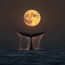 Diamond Art Kits for Adults, Moonlit Whale 5D Diamond Painting Kits Dots for A
