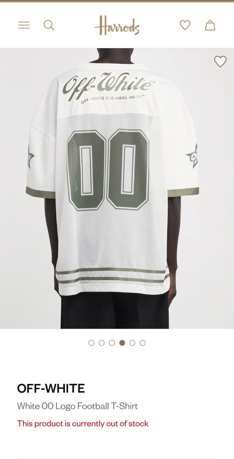 Off-White, Virgil Abloh, White, Oversized Jersey, Size S, SOLD OUT, Authentic image 3