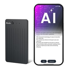 AI Voice Recorder, Transcribe  Summary Recorder with Playback, black