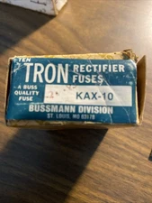 Box of 10 TRON KAX-10, 10A, 250V RECTIFIER FUSES #D-02