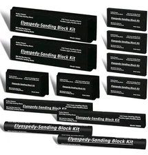 Sanding Block Kit 12 PC - Auto Body Kit,Automotive Black (New)