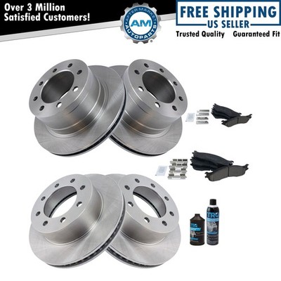 Brake Pad & Rotor Kit w/Fluids Ceramic Front & Rear w/Fluids for Ram Truck