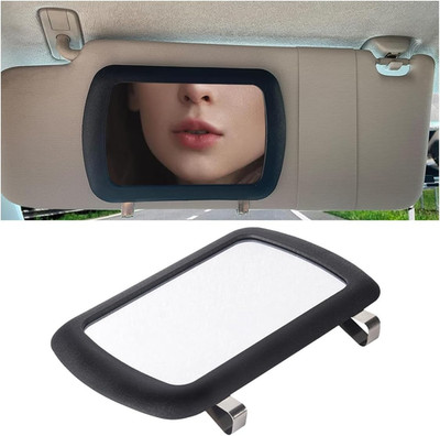Car Sun Visor Vanity Mirror Universal HD Travel Makeup Clip-on Black