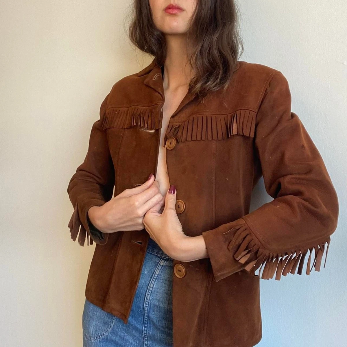 Suede Fringe Jacket In Vintage Outerwear Coats & Jackets For Women
