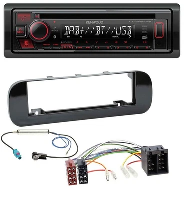 Kenwood MP3 CD USB Bluetooth DAB Autoradio für Fiat Panda (ab 2012) - glänzend - Bild 1 von 4