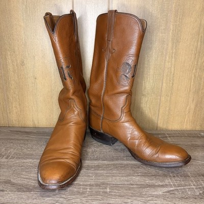 Lucchese Classics Handmade Roper Custom Cowboy Western Boot 10.5 C B Brown VTG