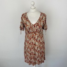 Kettlewell Tamsin Floral Dress Shirted Back Autumnal Colours Size Medium Ladies
