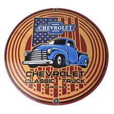 Vintage Chevrolet Trucks Sign - Porcelain Bow...