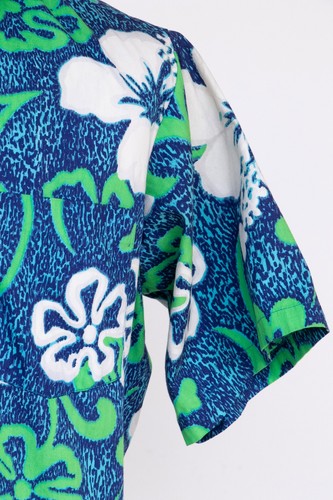 1960s Hawaiian Shirt Floral Cotton Men's L - Picture 5 of 11