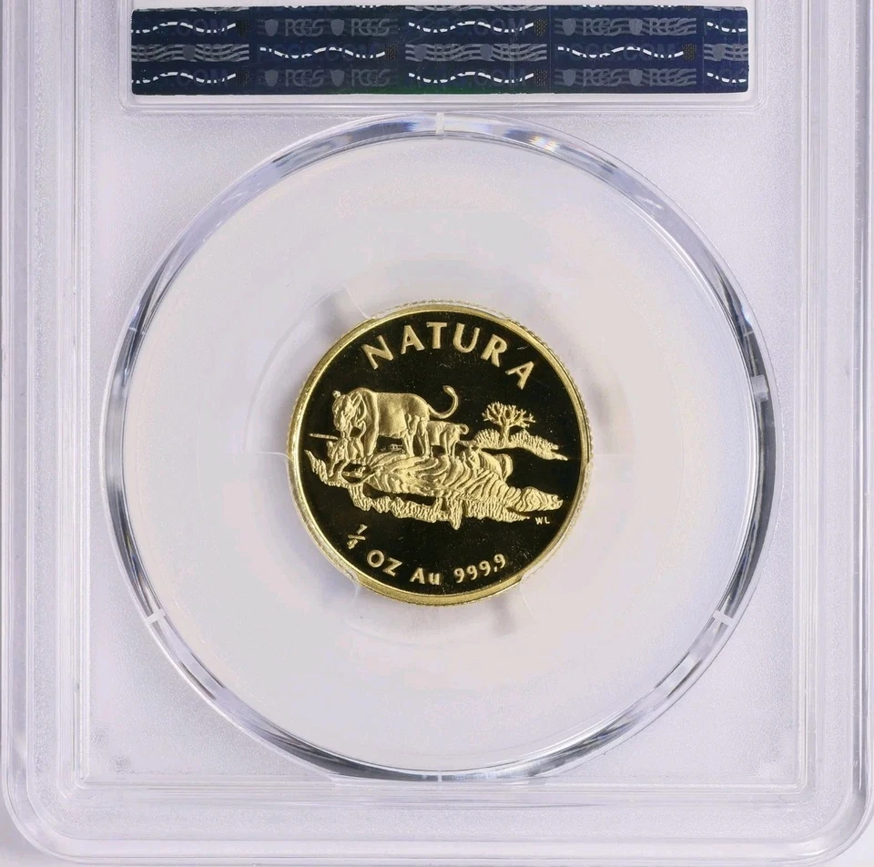 1994 South Africa Gold 1/4oz Natura Lion KM-190 PCGS PR69DCAM Very Scarce Coin - Image 2 of 3