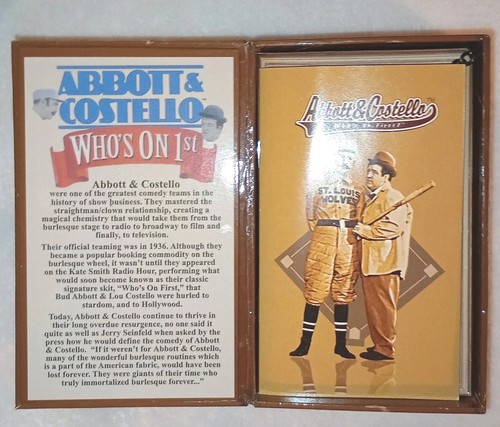🧢Abbott & Costello "Who's On First?" Quartz Pocket Watch w/Chain/Book/Box Avon - Picture 5 of 7