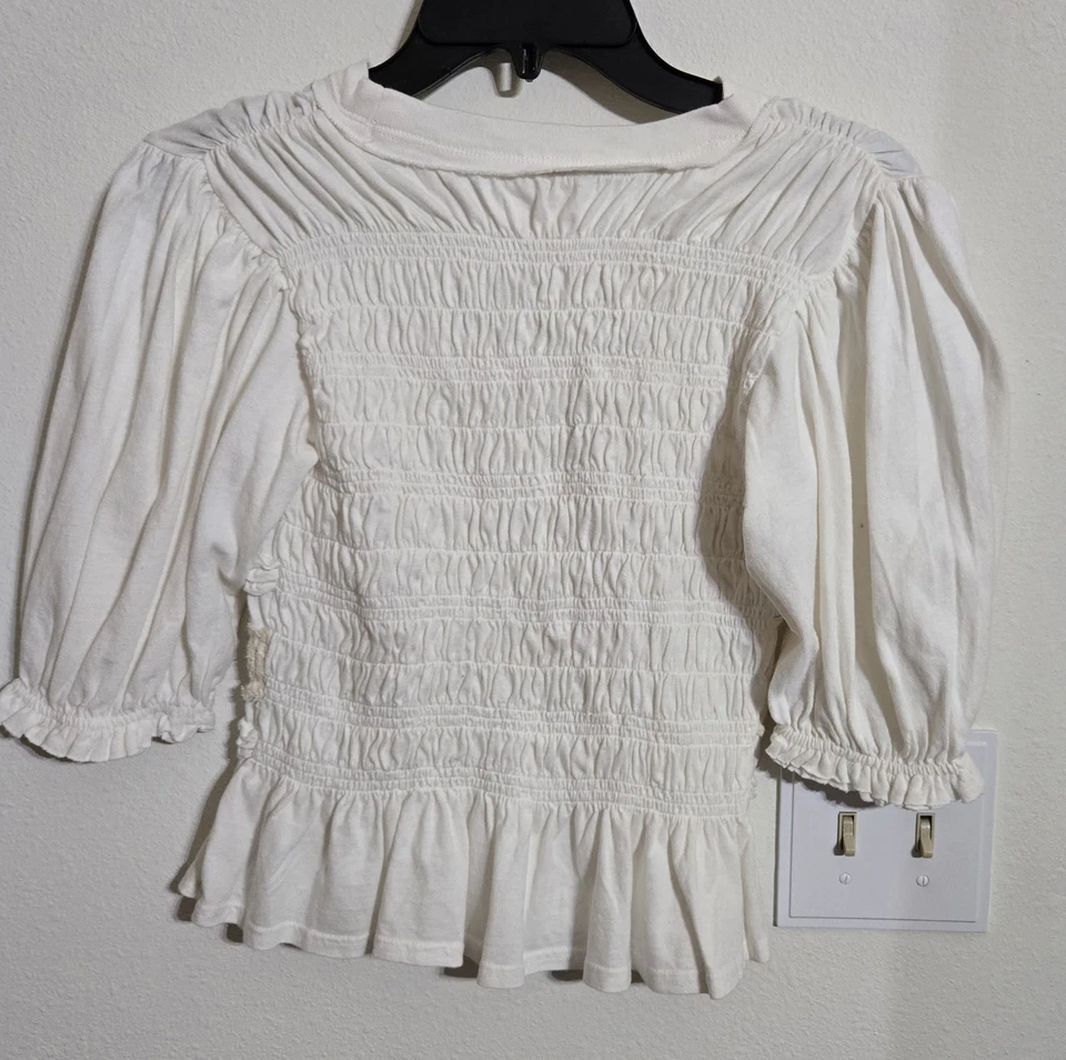 Top de mujer Pre-loved FREE PEOPLE blanco/marfil manga corta talla XS Foto 2 de 3