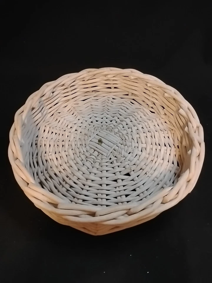 Vintage Woven Garden Farmhouse Wicker Basket Bowl Fruit Vegetables Rustic 10" - Image 2 of 3