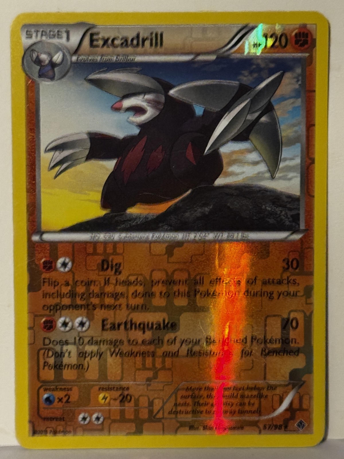 Excadrill (57) Reverse Holo 57/98 Emerging Powers NM Pokemon Fast Ship