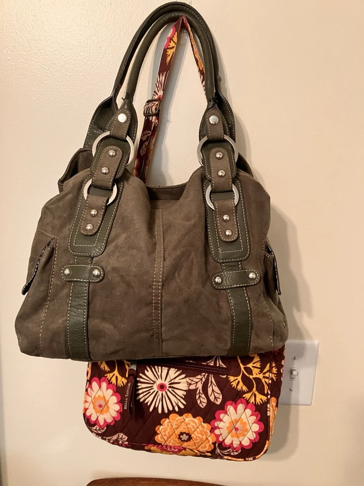 Bolso Bandolera Acolchado en Vibrante Otoño Patrón Floral y Bolso Hobo Verde Salvia Otoño Foto 2 de 4