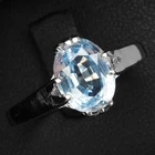 Charming Baby Blue Aquamarine 1.98Ct 925 Sterling Silver White Gold Rings Size 8