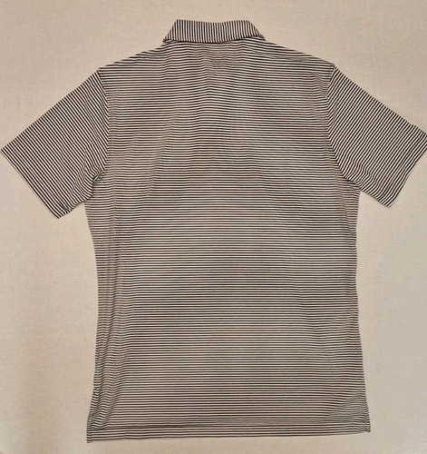 Peter Millar Crown Summer Comfort Performance Striped Black Polo Shirt Medium - Picture 4 of 6