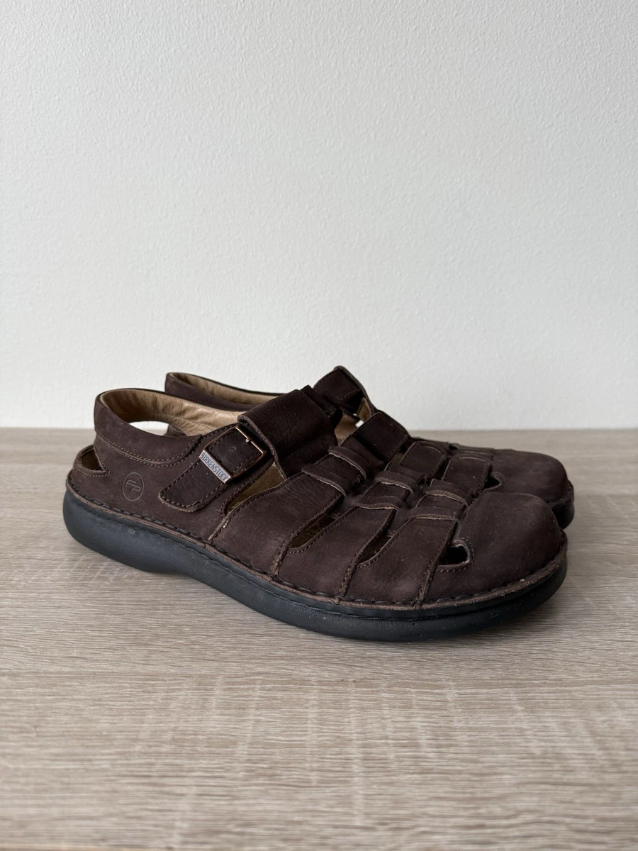 Birkenstock Newalk Sandals Mens 40 7.5 Brown Leather Hiking Fisherman Closed Toe Birkenstock Fisherman Brown Sandals for Men for sale | eBay main image 2