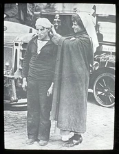 Antique Glass Slide -The Great European War Red Cross nurse British Seaman (B3)