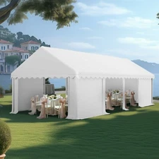 13x30' Wedding Canopy Outdoor Shelter Waterproof Party Tent Garage Carport White