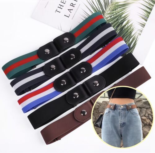 Mens Women Buckle-Free Elastic Belts Invisible Belt for Jeans No Bulge Hassle