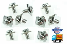 10pcs 4mm Amplifier Terminal Screws Square Washer POWER GROUND SPEAKER Amp Screw