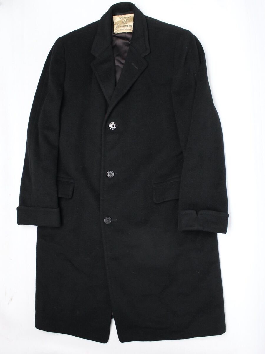 VTG 1950s Lord & Taylor Cashmere Overcoat Mens 40L Solid VTG 1950s Lord & Taylor Cashmere Overcoat Mens 40L Solid