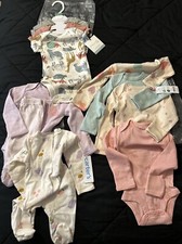 Carters Lot Of 9 Body Suit 3 Months Old Long/Short Sleeves CL00