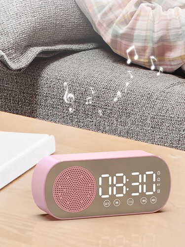 Desktop Digital Clock Wireless Bluetooth Speaker Alarm Clock HiFi Sound Quality - Picture 21 of 23