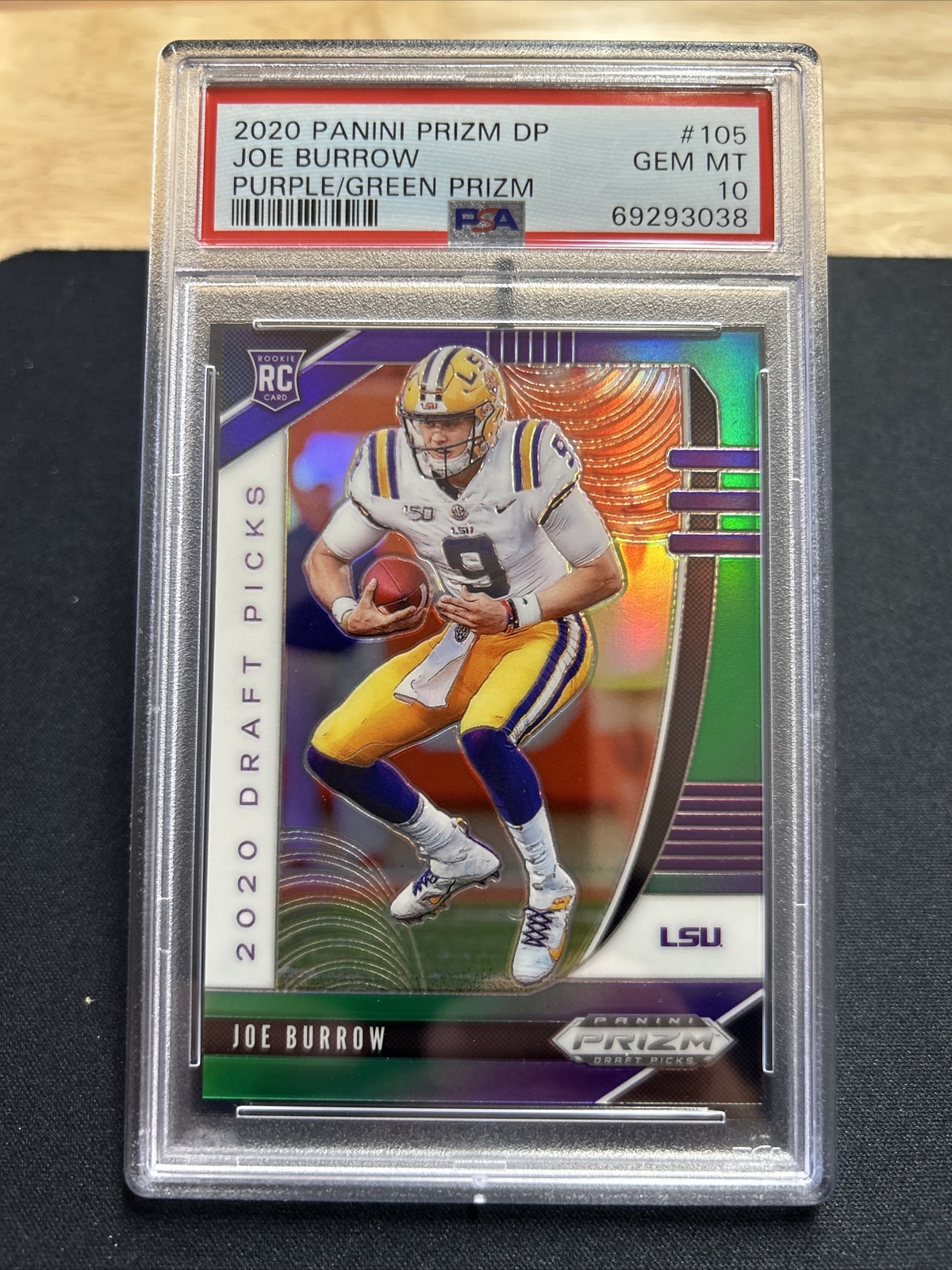 Joe Burrow 2020 Panini Prizm Draft Picks Purple/Green Prizm #/199 PSA GEM MT 10