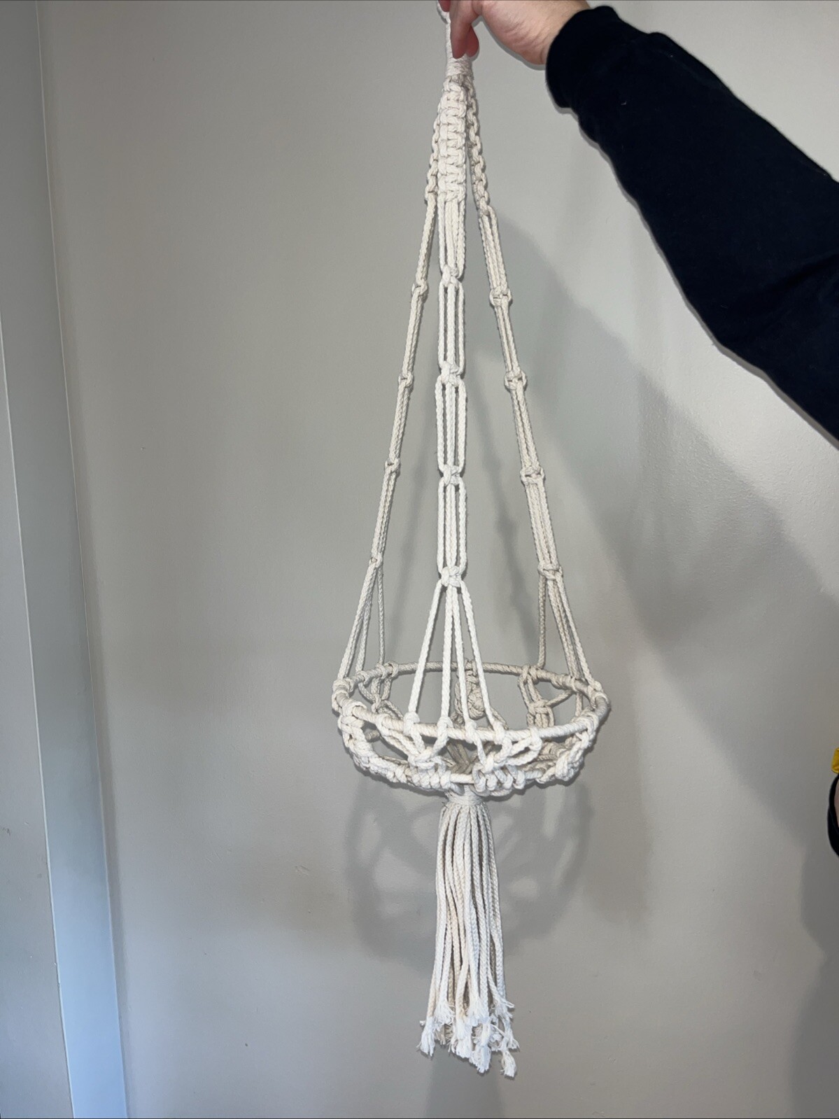 Hand-weaved Hanging Plant Flower Pot Holder Basket Cotton Rope Bonsai Hanger