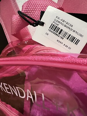Kendall + Kylie Backpack Clear Logo Bag Rare HTF Pink School  display picture 1