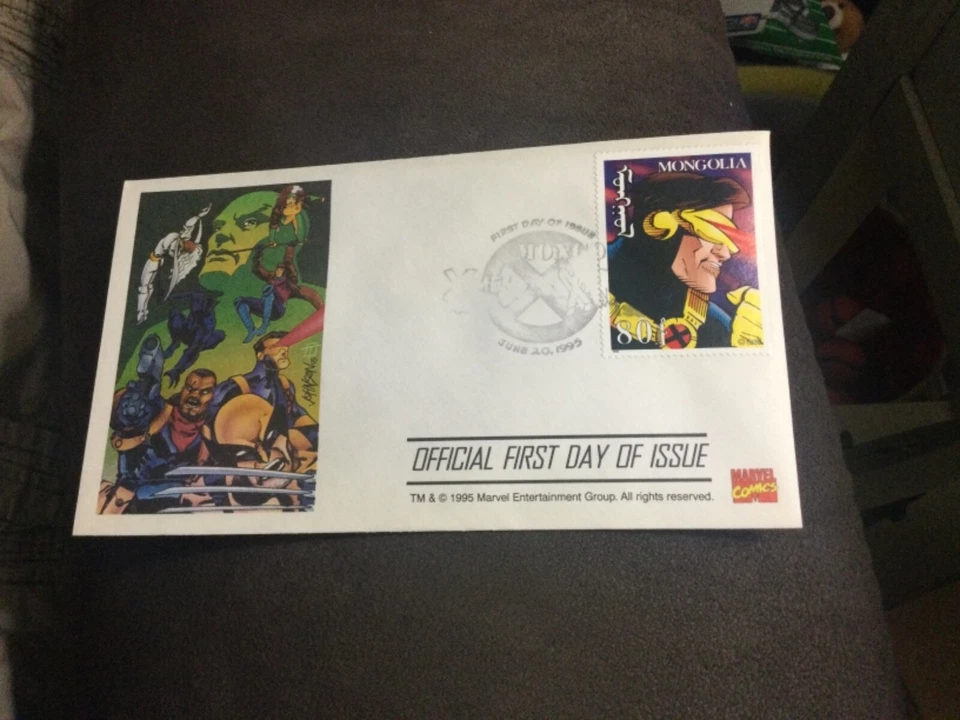MARVEL X-MEN ЦИКЛОП МОНГОЛЬСКИЙ ПЕРВЫЙ ДЕНЬ ВЫПУСКА МАРКИ И КОНВЕРТ 06/20/1995 - Изображение 2 из 4