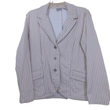 Chico  s Striped 3 Button Blazer Jacket Size 1 M/8 