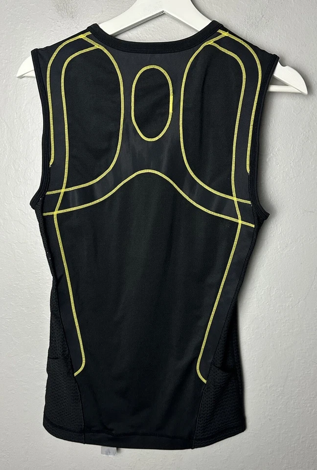 Top de triatlón CW-X Ventilador Web para hombre pequeño ciclismo negro amarillo cremallera 1/4 Foto 2 de 3