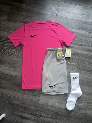 Pink Mens Nike T Shirt And Shorts Set Nike Miler Rush Fuschia T