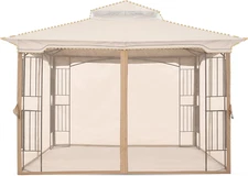 MASTERCANOPY Patio Gazebo Mosquito Netting Screen Walls ONLY (10X10, Beige)
