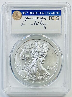 2014-(W) $1 Silver Eagle PCGS MS70 Struck at WP First Strike Moy