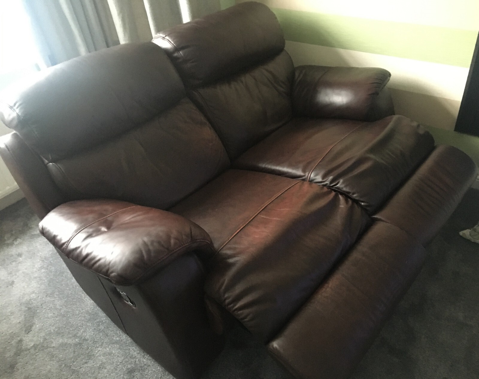 Leather 3 and 2 seater recliner sofas eBay