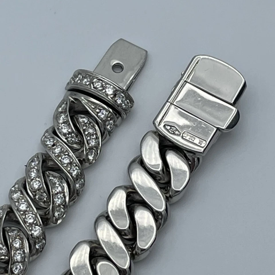 BRILLIANTEN ARMBAND 18K 750 WEISSGOLD MIT BRILLIANTEN 4,5 CT. 20CM LÄNGE 52 GR.